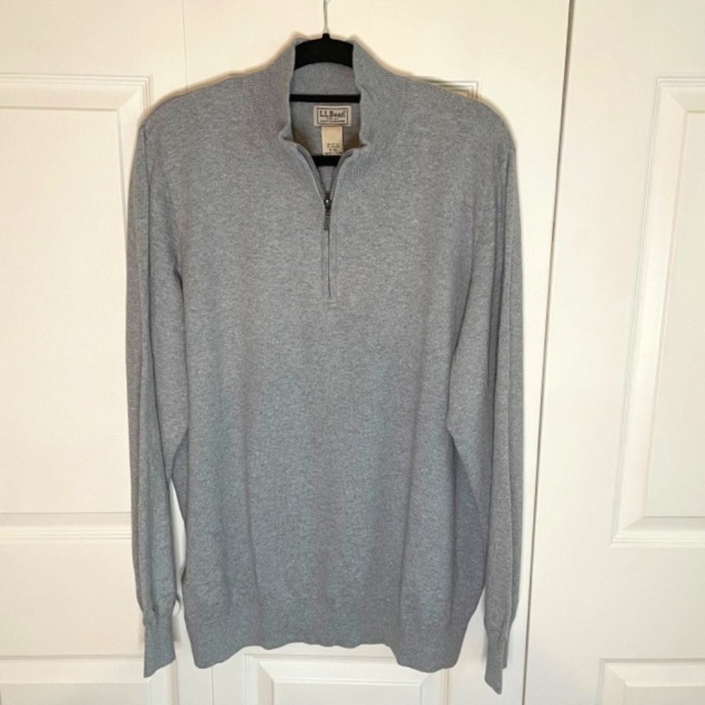 Eddie Bauer Mens XL Lt Gray Heather 1/4 Zip Pullover Sweater New w Tag